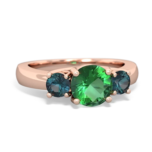 lab emerald-alexandrite timeless ring