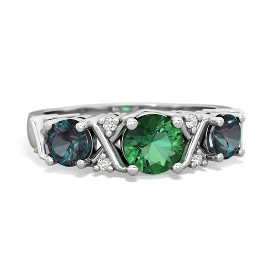 lab emerald-alexandrite timeless ring