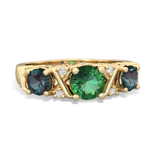 lab emerald-alexandrite timeless ring