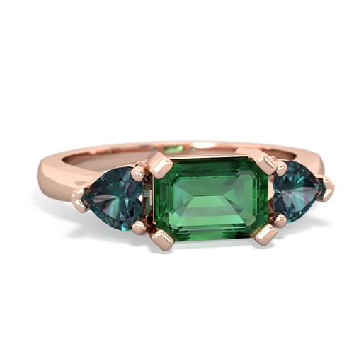 lab emerald-alexandrite timeless ring