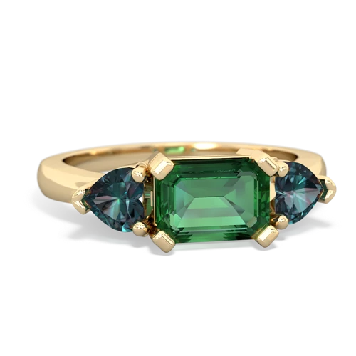 lab emerald-alexandrite timeless ring