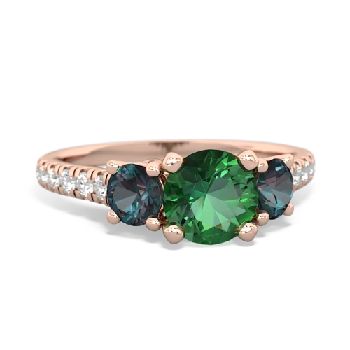lab emerald-alexandrite trellis pave ring