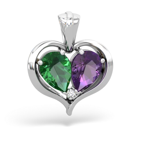 Lab Emerald Lab Created Emerald with Genuine Amethyst Two Become One pendant Pendant