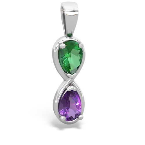 lab emerald-amethyst infinity pendant