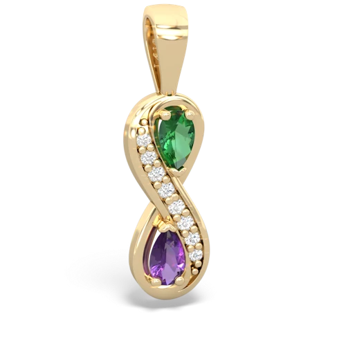 lab emerald-amethyst keepsake infinity pendant