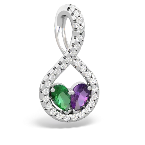 lab emerald-amethyst pave twist pendant