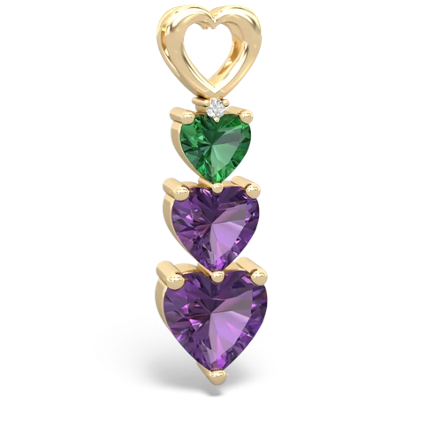 Lab Emerald Lab Created Emerald with Genuine Amethyst and Genuine Opal Past Present Future pendant Pendant