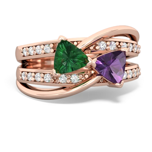 lab emerald-amethyst couture ring