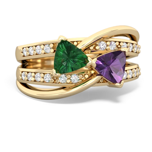 lab emerald-amethyst couture ring