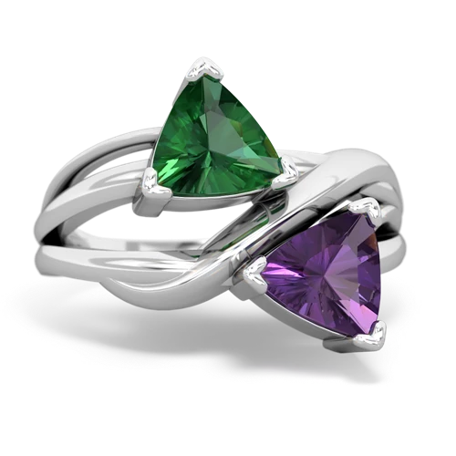 lab emerald-amethyst filligree ring