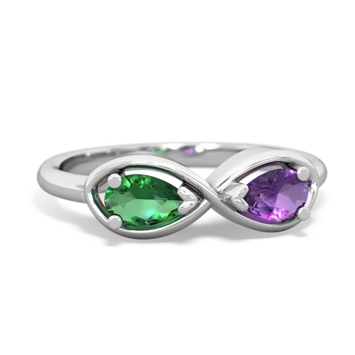 Lab Emerald Lab Created Emerald with Genuine Amethyst Infinity ring Ring