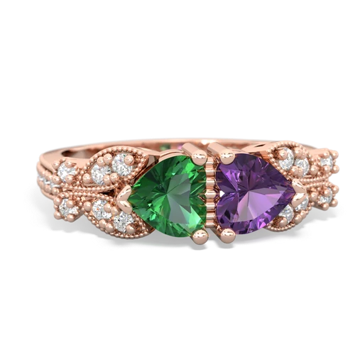 lab emerald-amethyst keepsake butterfly ring