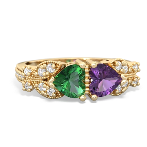 lab emerald-amethyst keepsake butterfly ring