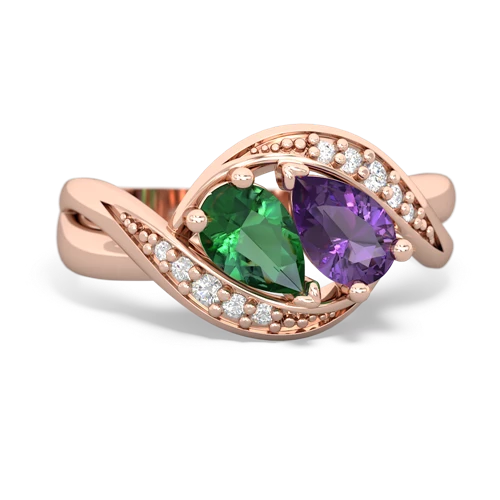 lab emerald-amethyst keepsake curls ring