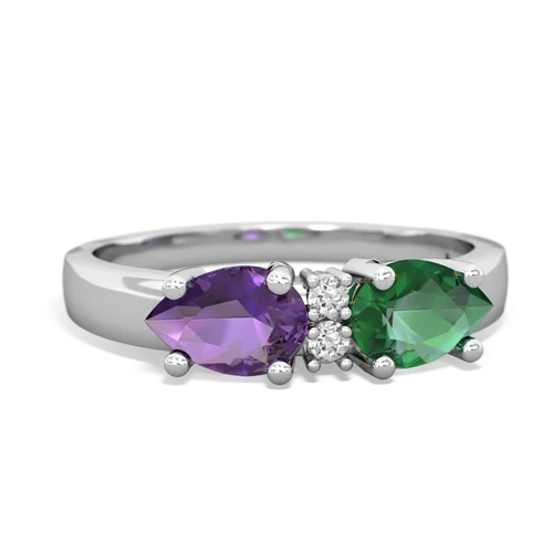 lab emerald-amethyst timeless ring