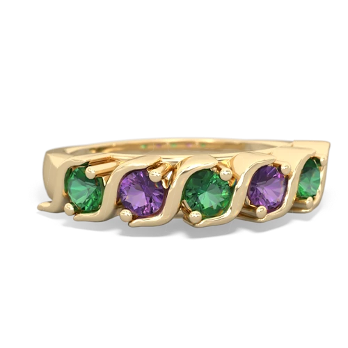 lab emerald-amethyst timeless ring