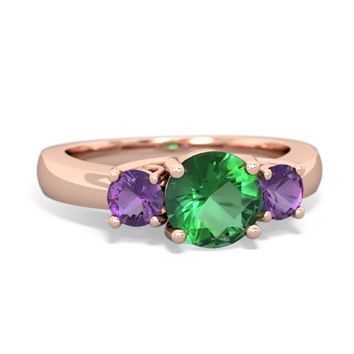 lab emerald-amethyst timeless ring