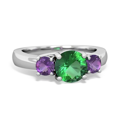 lab emerald-amethyst timeless ring