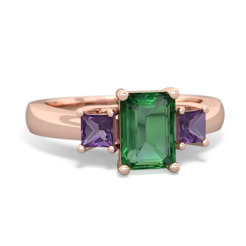 lab emerald-amethyst timeless ring