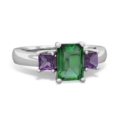 lab emerald-amethyst timeless ring