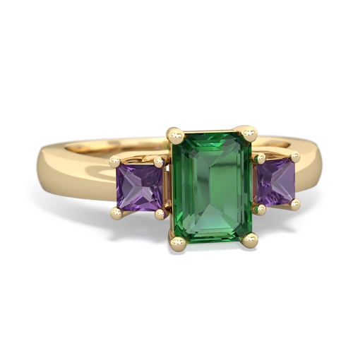 lab emerald-amethyst timeless ring