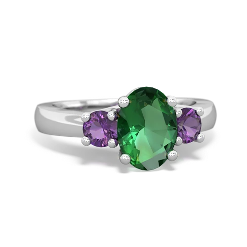 lab emerald-amethyst timeless ring