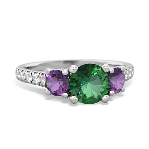 lab emerald-amethyst trellis pave ring