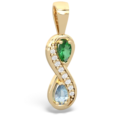 Lab Emerald Lab Created Emerald with Genuine Aquamarine Keepsake Infinity pendant Pendant