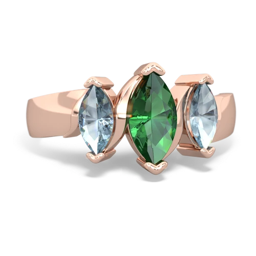 lab emerald-aquamarine keepsake ring