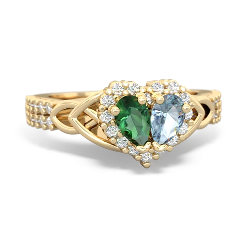 lab emerald-aquamarine keepsake engagement ring