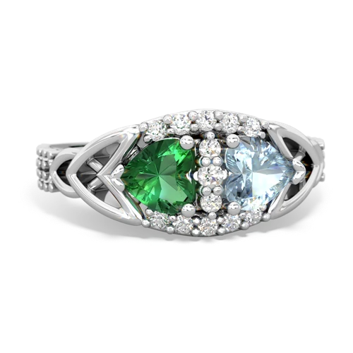 lab emerald-aquamarine keepsake engagement ring