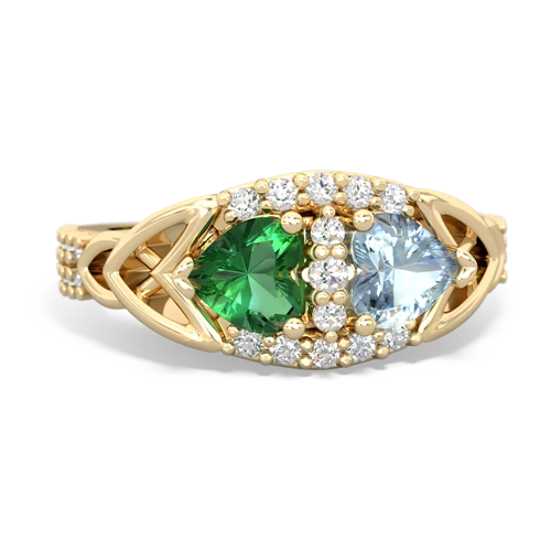 lab emerald-aquamarine keepsake engagement ring