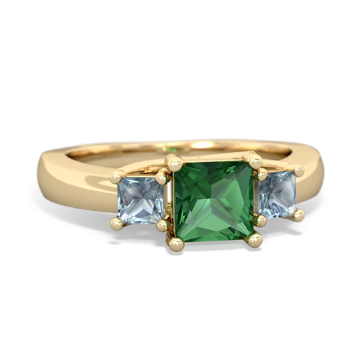 lab emerald-aquamarine timeless ring