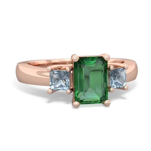 lab emerald-aquamarine timeless ring