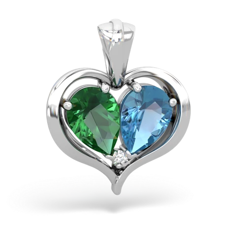 Lab Emerald Lab Created Emerald with Genuine Swiss Blue Topaz Two Become One pendant Pendant
