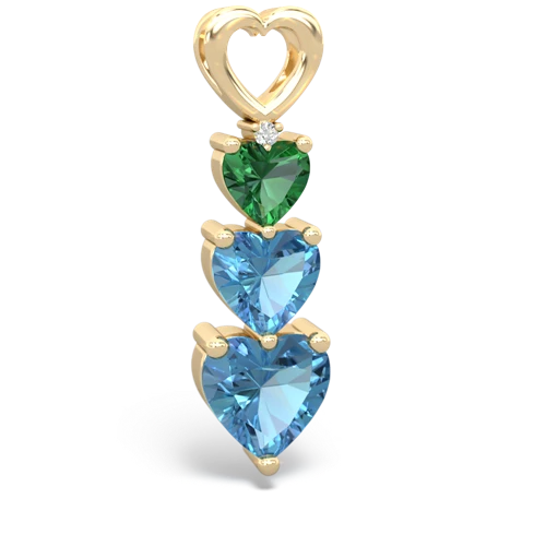 Lab Emerald Lab Created Emerald with Genuine Swiss Blue Topaz and Genuine Ruby Past Present Future pendant Pendant