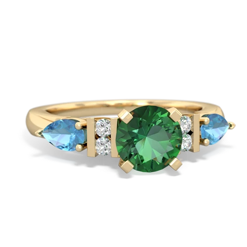 lab emerald-blue topaz engagement ring