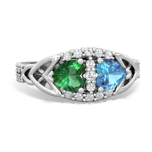 lab emerald-blue topaz keepsake engagement ring