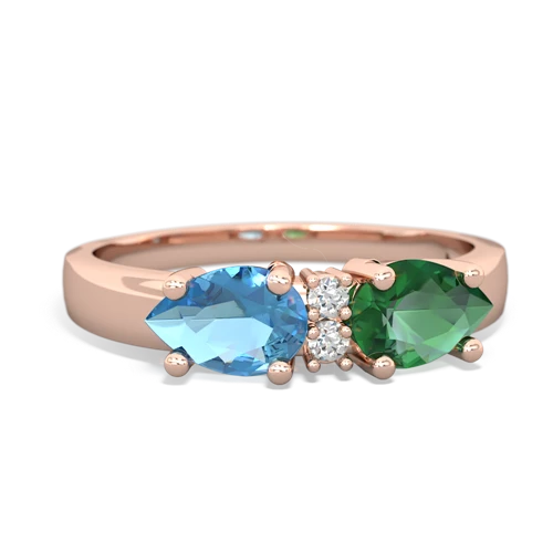 lab emerald-blue topaz timeless ring