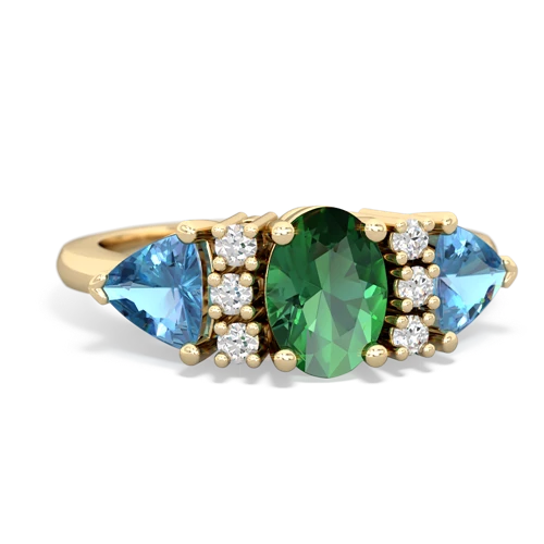 lab emerald-blue topaz timeless ring