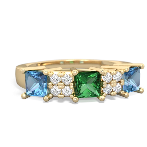 lab emerald-blue topaz timeless ring