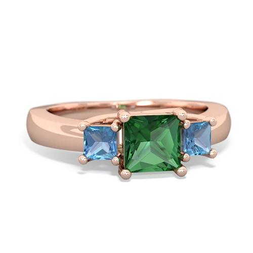 lab emerald-blue topaz timeless ring