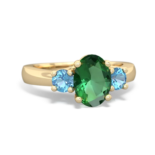 lab emerald-blue topaz timeless ring