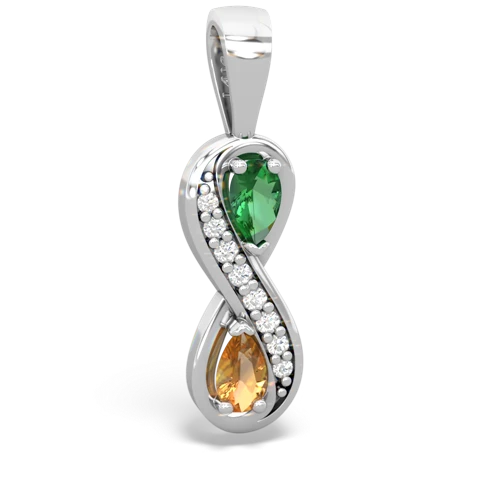Lab Emerald Lab Created Emerald with Genuine Citrine Keepsake Infinity pendant Pendant