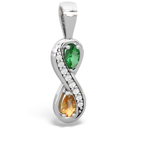 lab emerald-citrine keepsake infinity pendant