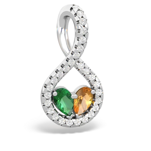 Lab Emerald Lab Created Emerald with Genuine Citrine PavÃ© Twist pendant Pendant