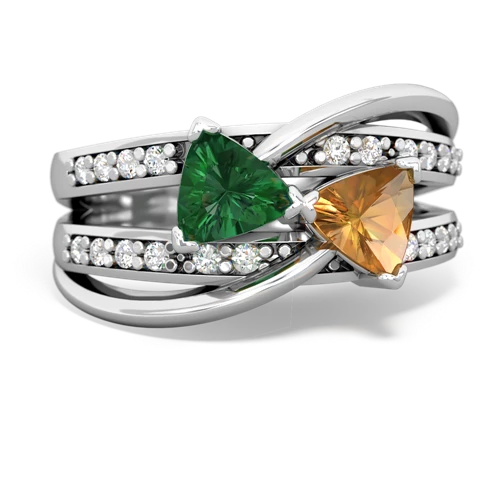 lab emerald-citrine couture ring