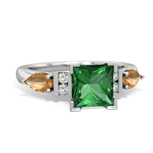 lab emerald-citrine engagement ring