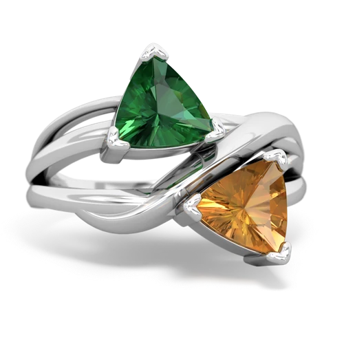 lab emerald-citrine filligree ring