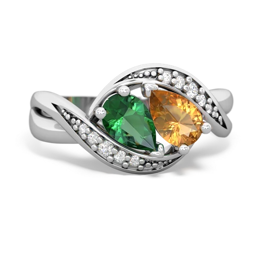 Lab Emerald Lab Created Emerald with Genuine Citrine Summer Winds ring Ring